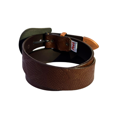 Cinturon vaquero en piel genuina para caballero modelo #3078 Cafe (edicion especial) 40mm