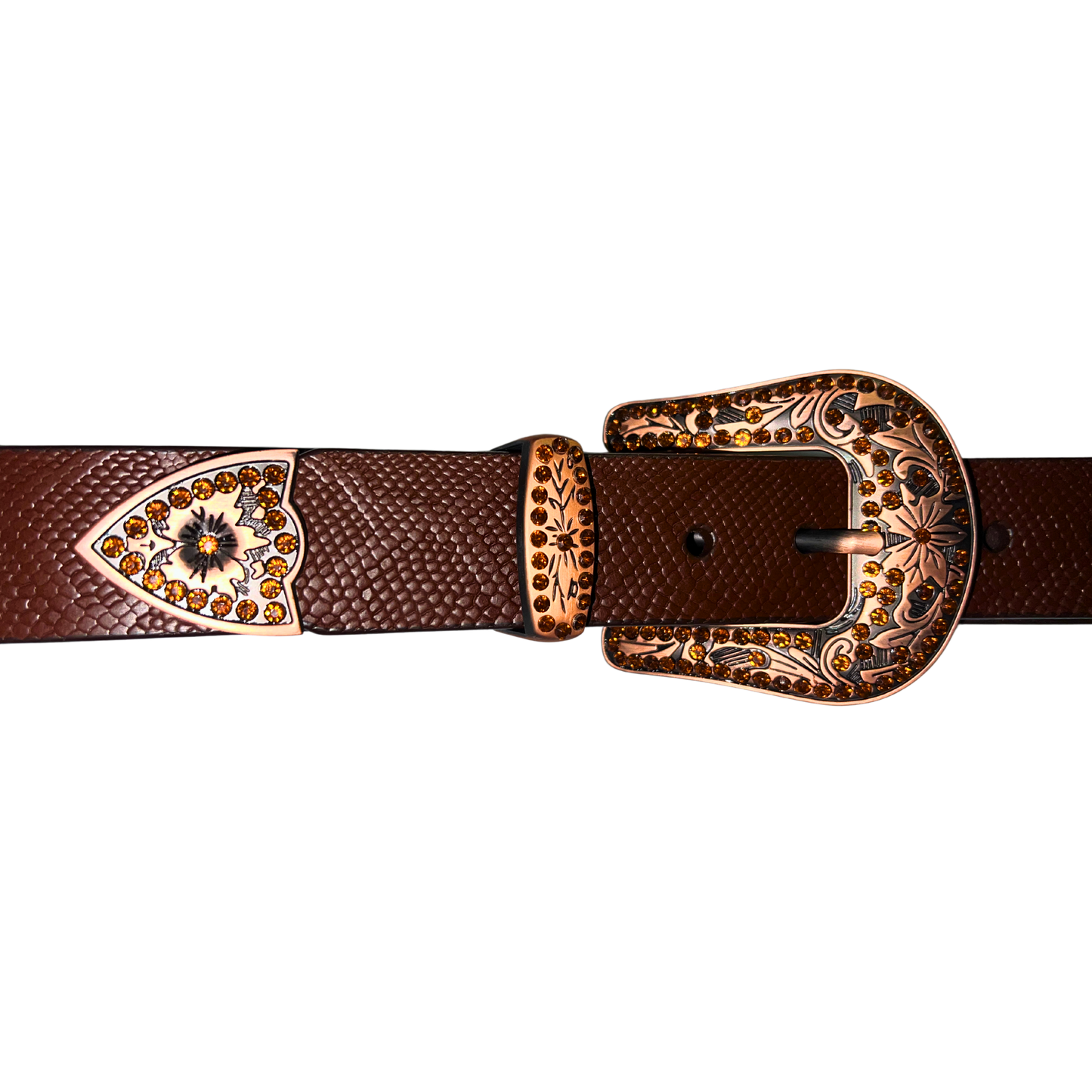 Cinturon vaquero en piel genuina para caballero modelo #3078 Cafe (edicion especial) 40mm