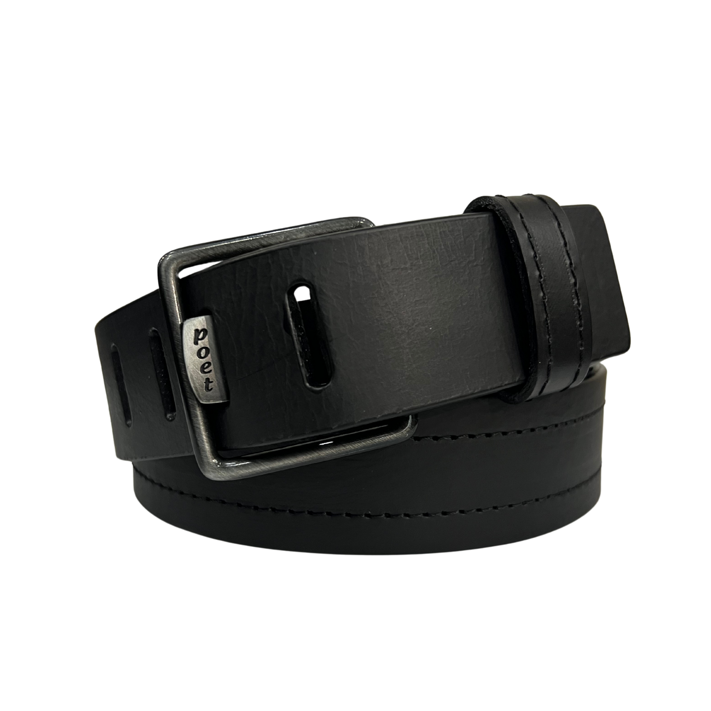 Cinturon casual en piel genuina para caballero modelo #1893 Negro 45mm