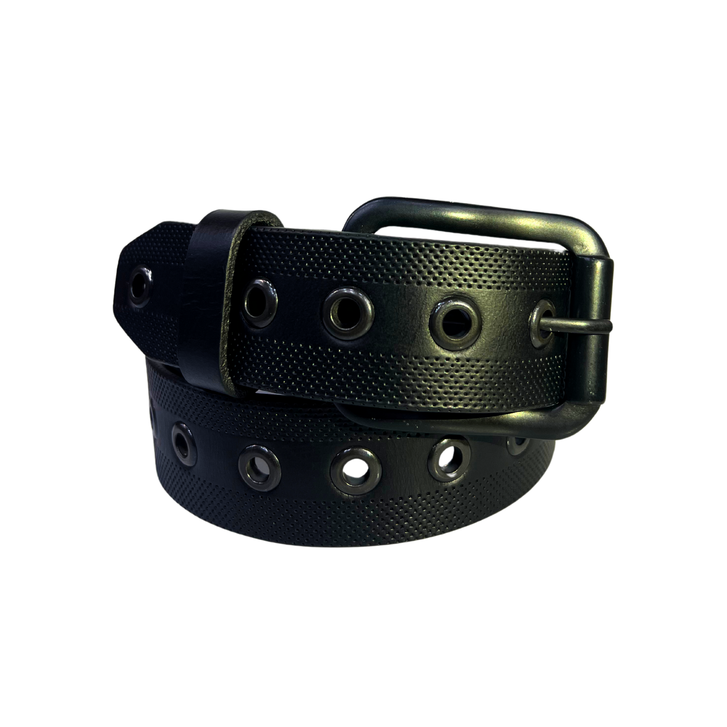 Cinturon casual en piel genuina para caballero modelo #5056 Negro 40mm