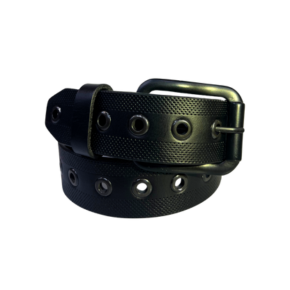 Cinturon casual en piel genuina para caballero modelo #5056 Negro 40mm