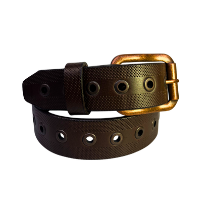 Cinturon casual en piel genuina para caballero modelo #5056 Cafe 40mm