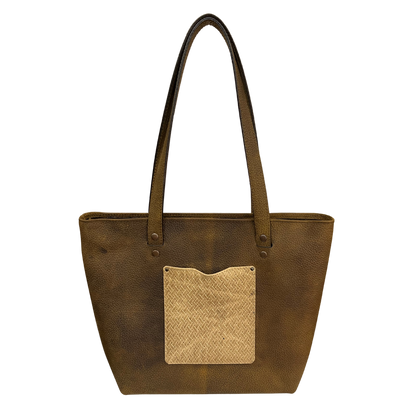 Bolsa de mano casual en piel genuina color cafe desgastado para dama modelo #0005