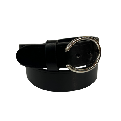 Cinturon casual en piel genuina para dama modelo #3058 Negro 40mm