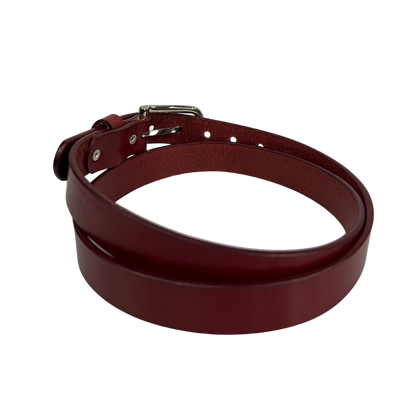 Cinturon casual en piel genuina para dama modelo #3011 Tinto 25mm