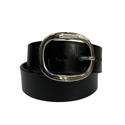 Cinturon casual en piel genuina para dama modelo #3026 Negro 40mm
