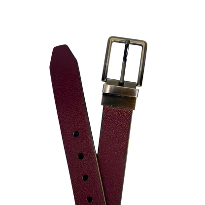 Cinturon de vestir en piel genuina para caballero modelo #1000 Tinto 35mm