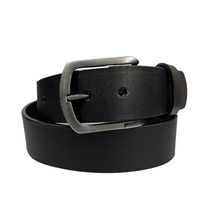 Cinturon casual en piel genuina para caballero modelo #1923 Negro 40mm