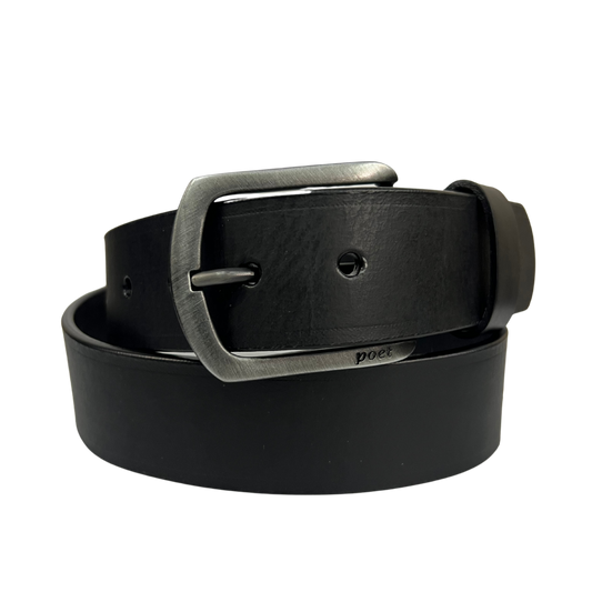 Cinturon casual en piel genuina para caballero modelo #1923 Negro 40mm