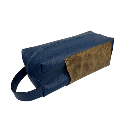 Bolsa de viaje en piel genuina color azul marino para dama y/o caballero modelo #0002
